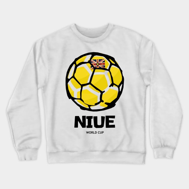 Niue Football Country Flag Crewneck Sweatshirt by KewaleeTee